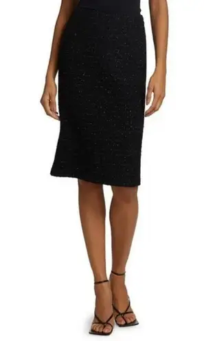 St. John ππ Sequin Tweed Knit Pencil Skirt ~ Black 6 NWOT