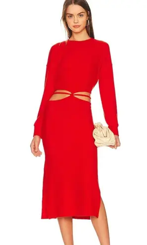 LNA Maaz sweater midi dress tomato red small new with tags