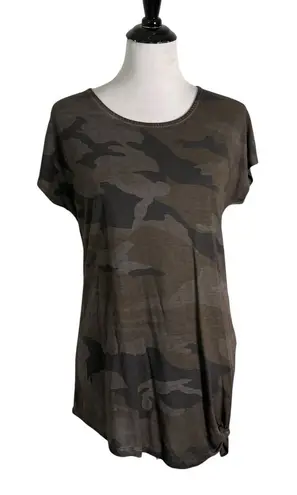 Dantelle Camouflage Side Knot T-Shirt Top Womens S Military Army Print Grunge