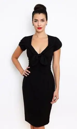 Irene Van Ryb Black Cocktail Dress with Bow Sz. 42 (US 6)