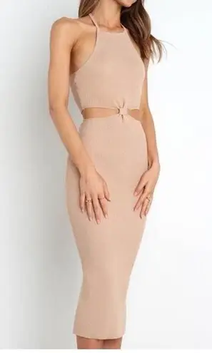 Petal and Pup Yareli Midi Sweater Knit Dress In Beige Sz Large/XL