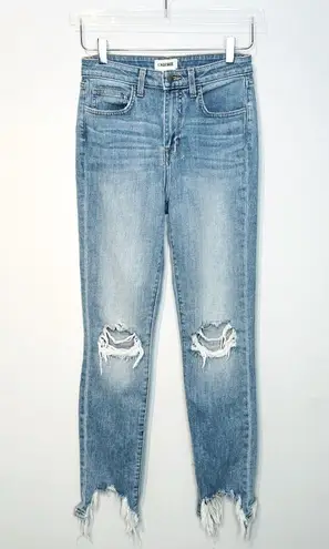 L'Agence High Line High Rise Skinny Desert Light Destressed Denim Jeans Size 25