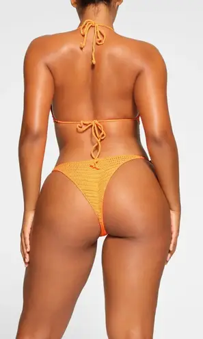 SKIMS NWT Crochet Swim Handkerchief Top Neon Orange