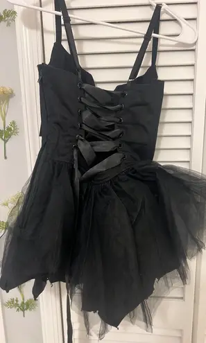 Dolls Kill  black corset lace up bow dress