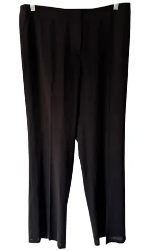 Akris Punto Black Wool Semi Sheer Straight Leg Pleated Pants Women’s Size 10