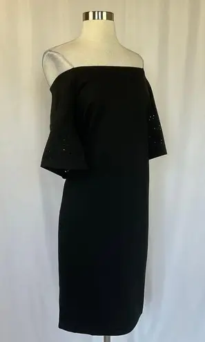 Ralph Lauren Women's Cocktail Dress Size Small Black Off the Shoulder Sheath