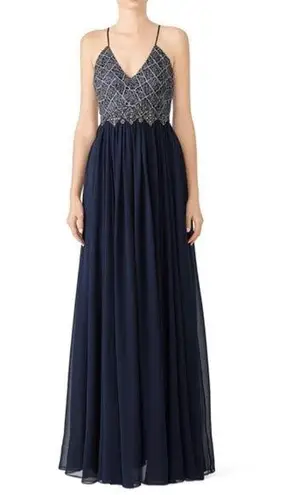 Badgley Mischka Navy Blue Ballerina Gown Size 0 US $1,100