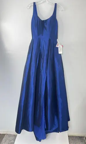 Mac Duggal 12225 Sapphire Front Slit Square Neck Ballgown With Train, Size 6
