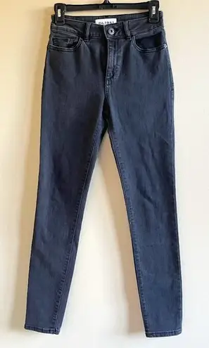 DL1961 FARROW HIGH RISE INSTASLIM MAGMA JEANS SKINNY ANKLE WOMENS SIZE 25 BLACK