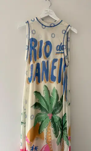 Farm Rio Mesh Logo Midi Dress XS