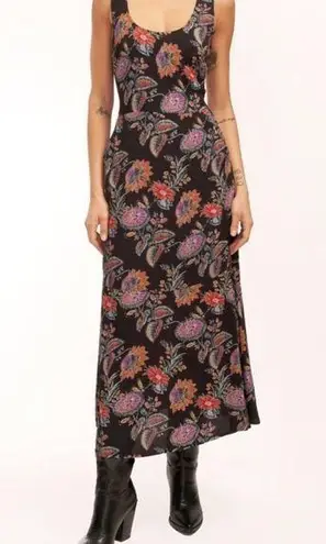 Equipment NWT Everett Maxi Cutout Dress in True Black Multi, size 8