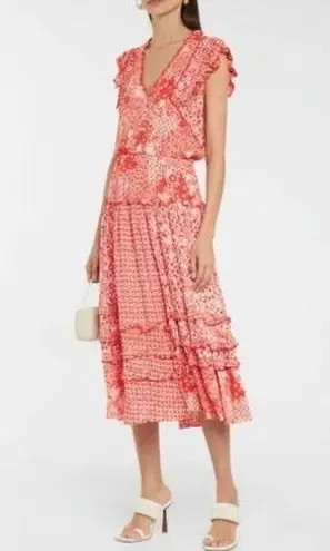 Poupette St. Barth Poupette St Barths Paulina Floral Printed Midi Dress Size Large EUC