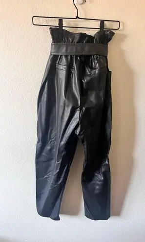 The Frankie Shop  Kate Faux Leather Black Trousers Size S