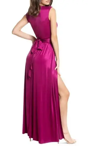 Dress the Population Krista Floor Length Gown, Dark Magenta, Medium, NWT