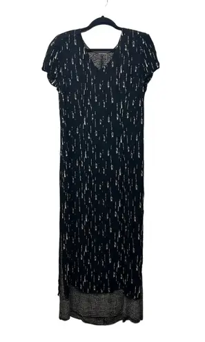 Jessica Howard Vintage V-Neck Short Sleeve Womens Overlay Maxi Dress Size Medium