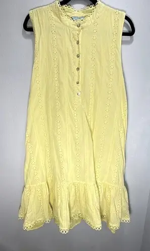Draper James RSVP Eyelet Dress Sleeveless Ruffle Butter Yellow Pastel Soft XXL - Image 1