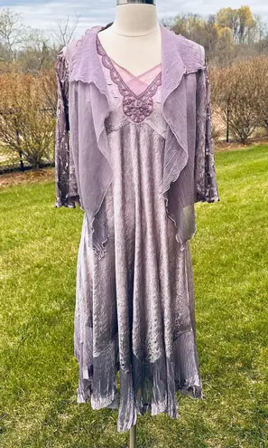 Omari Komarov Asymmetrical Dress with Beaded Embellishments & Matching Jacket