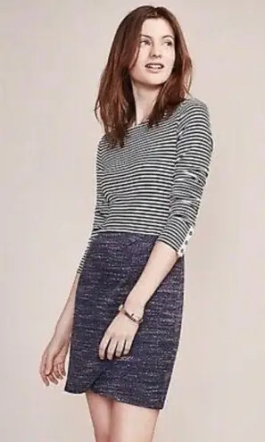 Dolan Anthropologie Left Coast Collection Navy Stripe Long Sleeve Dress Large Blue