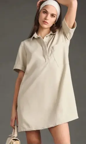 Pilcro Anthropologie Beige Oversized Utility Khaki Dress Women’s, Size XS, EUC Tan