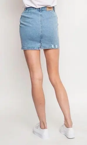 Afends Beat Chevy Denim Skirt in Stone Blue