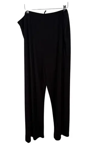 IC Connie K Collection Black Straight Leg Pant Pull On Slinky Lagenlook Women 3x