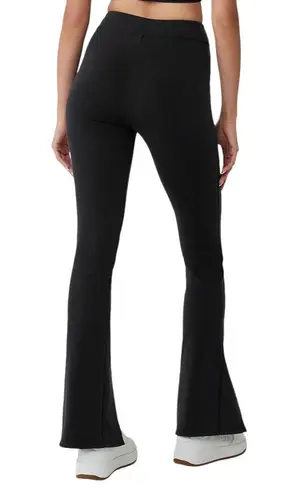 Alo Yoga Airbrush High-Waist Flutter Legging Black Flare Split Leg Size S