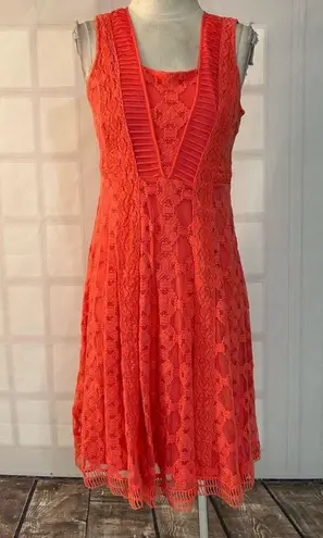 Sundance salmon Pink Lace sleeveless summer Dress Size 4