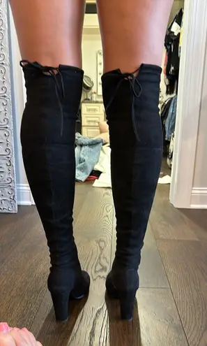 Boutique High Suede Black Over The Knee Boot Size 8