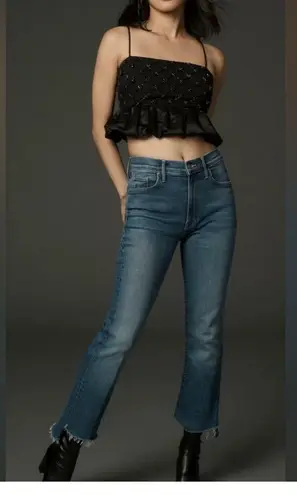 MOTHER The insider Crop Step Fray Jeans In Work Hard Play Hard Size 25 Blue