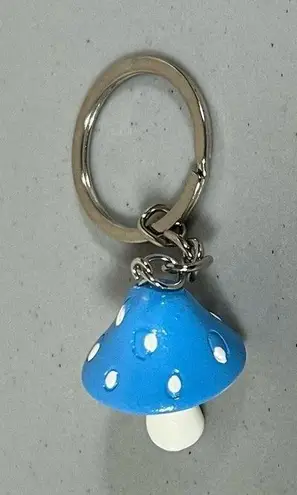 Blue Mushroom Charm Trippy Boho Key