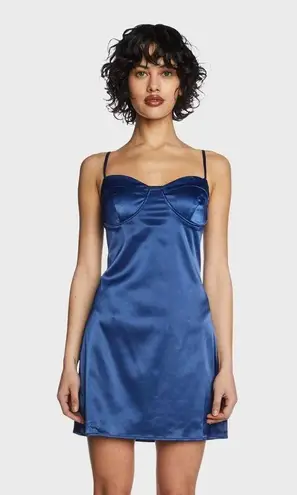 Pretty Garbage Green Satin Underwire Sleeveless Mini Dress Size Medium