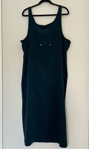 Eric Charles Pinafore Midi Overall Dress in Green Plus Size 1X