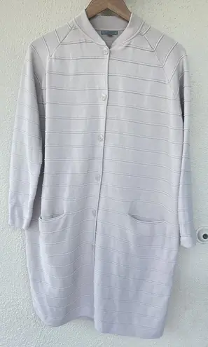 COS Women's Long Ribbed Knit Cardigan M Beige Minimalist Timeless Capsule Heavy