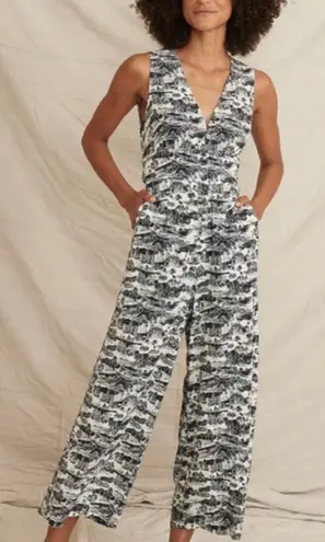 Marine layer Women's Holli California Print Black and White Wide Leg Jumpsuit XS