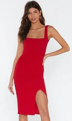 Nasty Gal “Squarin To Go” Midi Dress