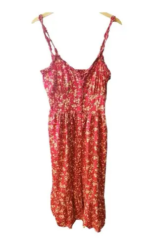 Patrons of Peace Hot Pink Floral Long Midi Dress Size Large Size Summer Travel