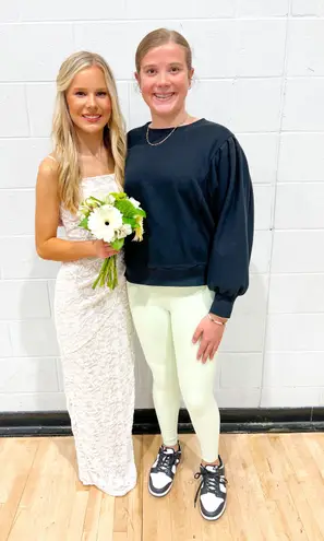 White Prom Dress With Slit Size XS