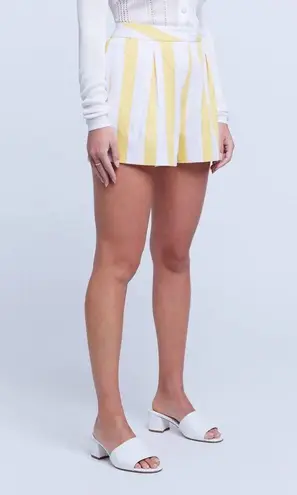 L'Agence L’Agence Vittoria Linen Blend Shorts, Yellow & White Stripes Size 2 New w/Tag