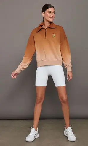 NWT Carbon38 Ombré French Terry Half Zip Cactus Brown Size XS