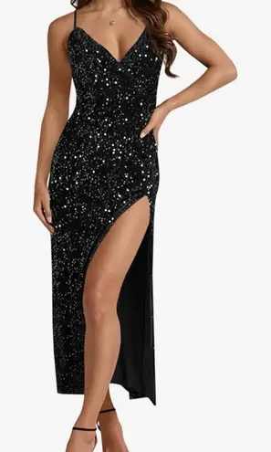 Simplee Apparel Elegant Black Sequin Dress