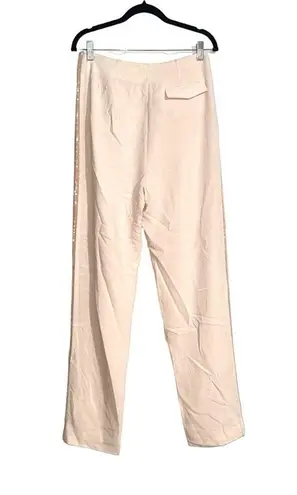 NWOT Cinq A Sept Ruthy Side Sequin Stripe Blush Pink Pleated Front Pants 4