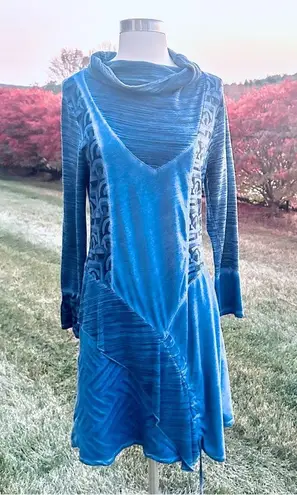 Maloka Unique Artsy Dress Blue Size 6