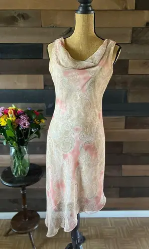 Alyn Paige 90s Vintage Pink Asymmetrical Retro Dress Made in USA