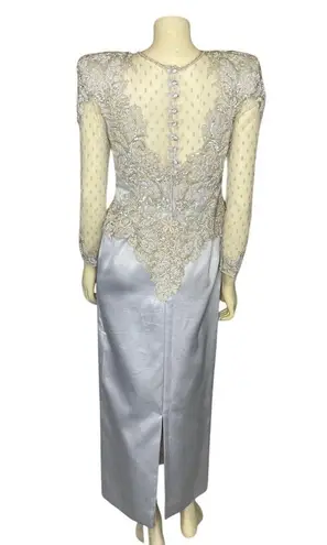 Vintage 90’s custom mother of the bride formal dress size medium Gray