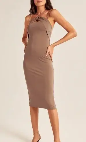 Abercrombie & Fitch Brown Halter Midi Dress