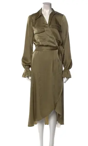 Ramy Brook Laney Satin Midi Dress Soft Green 8