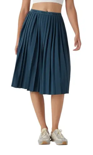 Halara - NWT High Waisted Pleated Quick Dry Midi Casual Skirt w/ Pockets Sz M