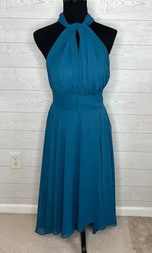 Unbranded teal halter high low bridesmaid/formal dress Size 5 Blue
