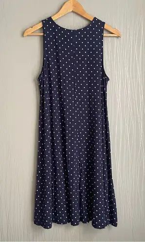 Old Navy  Sleeveless Dress Navy Blue White Polka Dots Swing Womens size Large