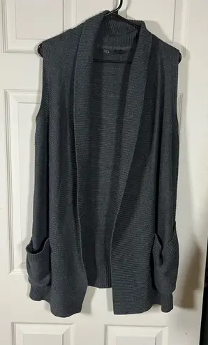 Stitch Fix RDI Charcoal Open Front Sleeveless Cardigan, large